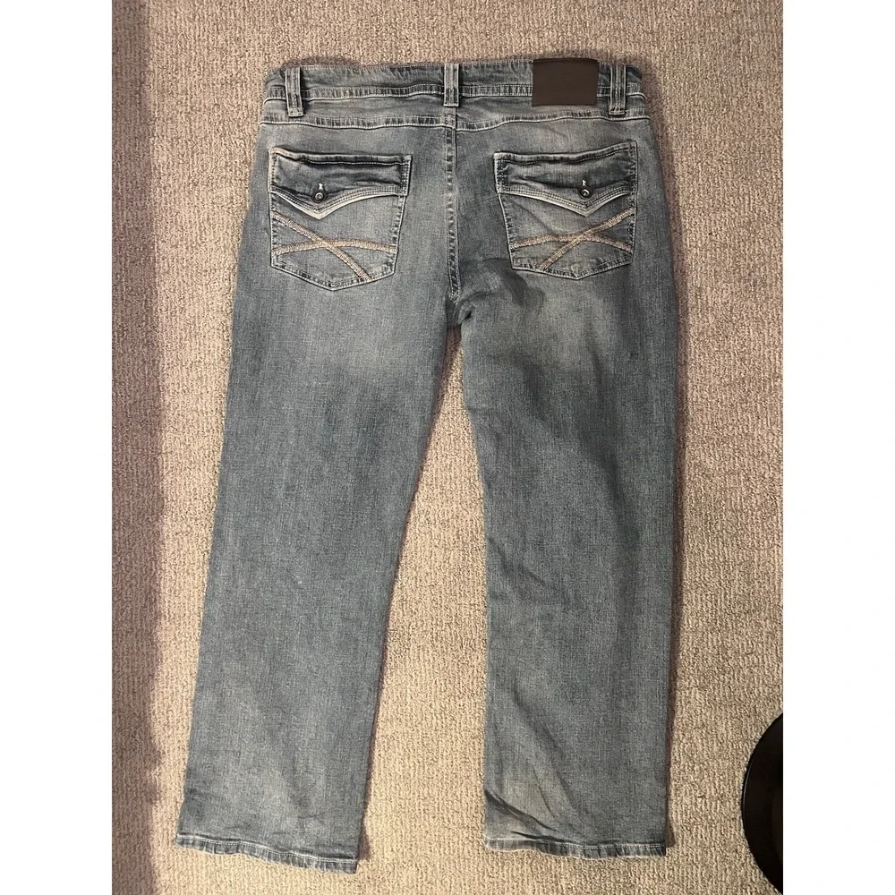 TK Axel Jeans Men's Size 36x30 (39x30) Blue Stretch Denim Bootcut‎ Jeans